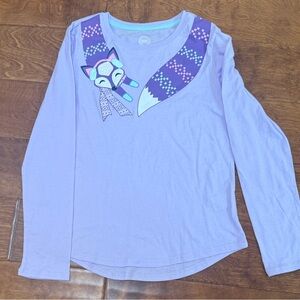 NWT Size Large (10/12) Purple Fox Kids Long Sleeve Shirt